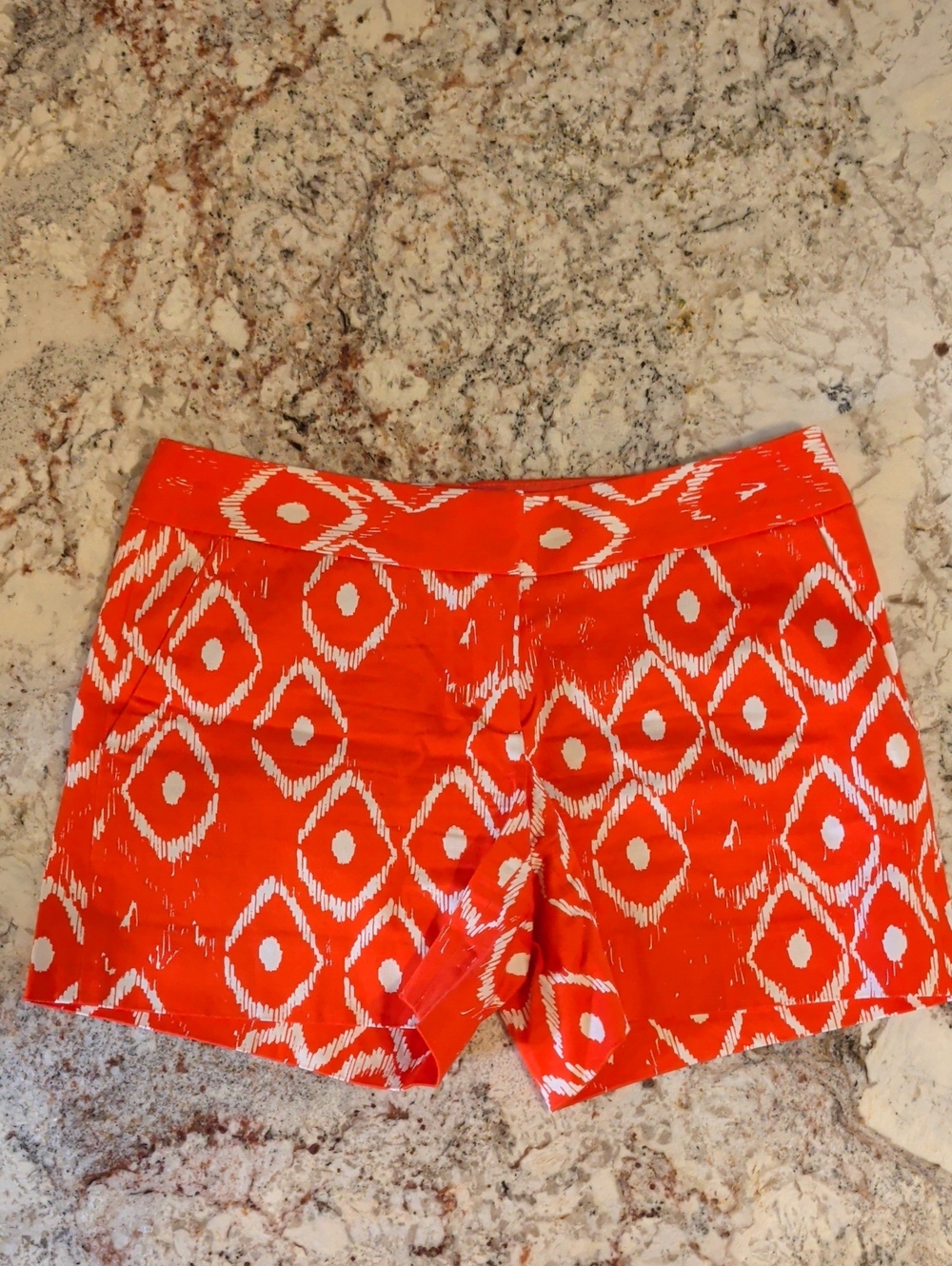The Limited Orange Ikat Print Bermuda Shorts